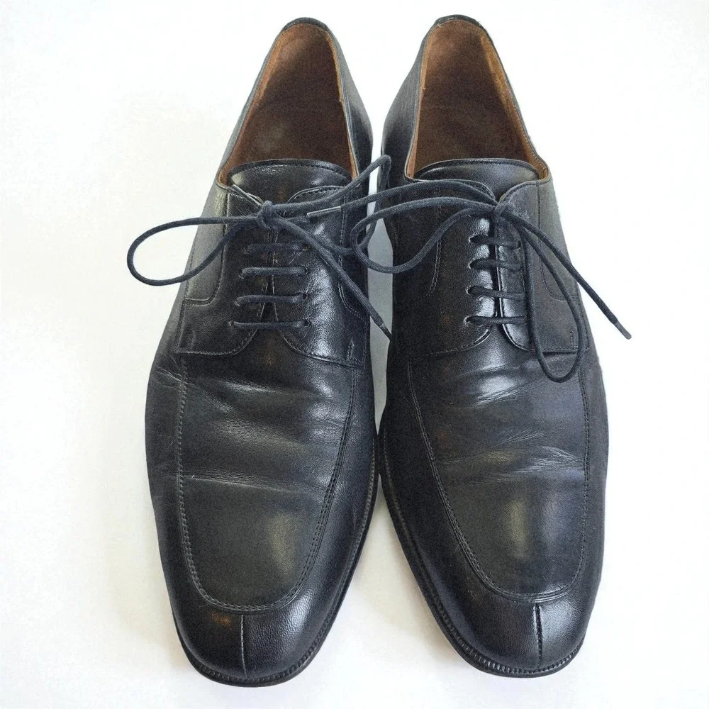 Magnanni Mens‎ Black Leather Lace Up Oxfords Dress Shoes EU 43.5 US 10 M Spain